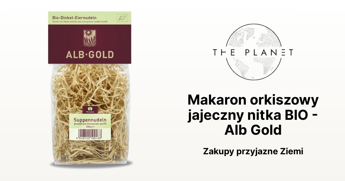 Makaron Orkiszowy Jajeczny Nitka BIO Alb Gold The Planet